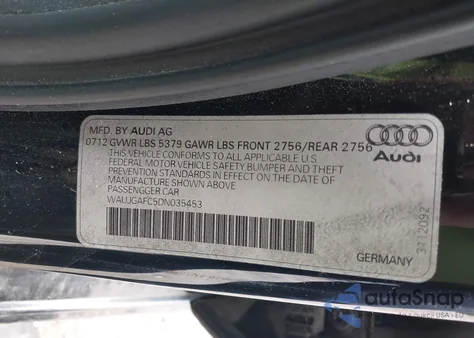 2013 Audi A6 3.0T Premium из США, поврежденный, VIN WAUJGAFC5DN035453